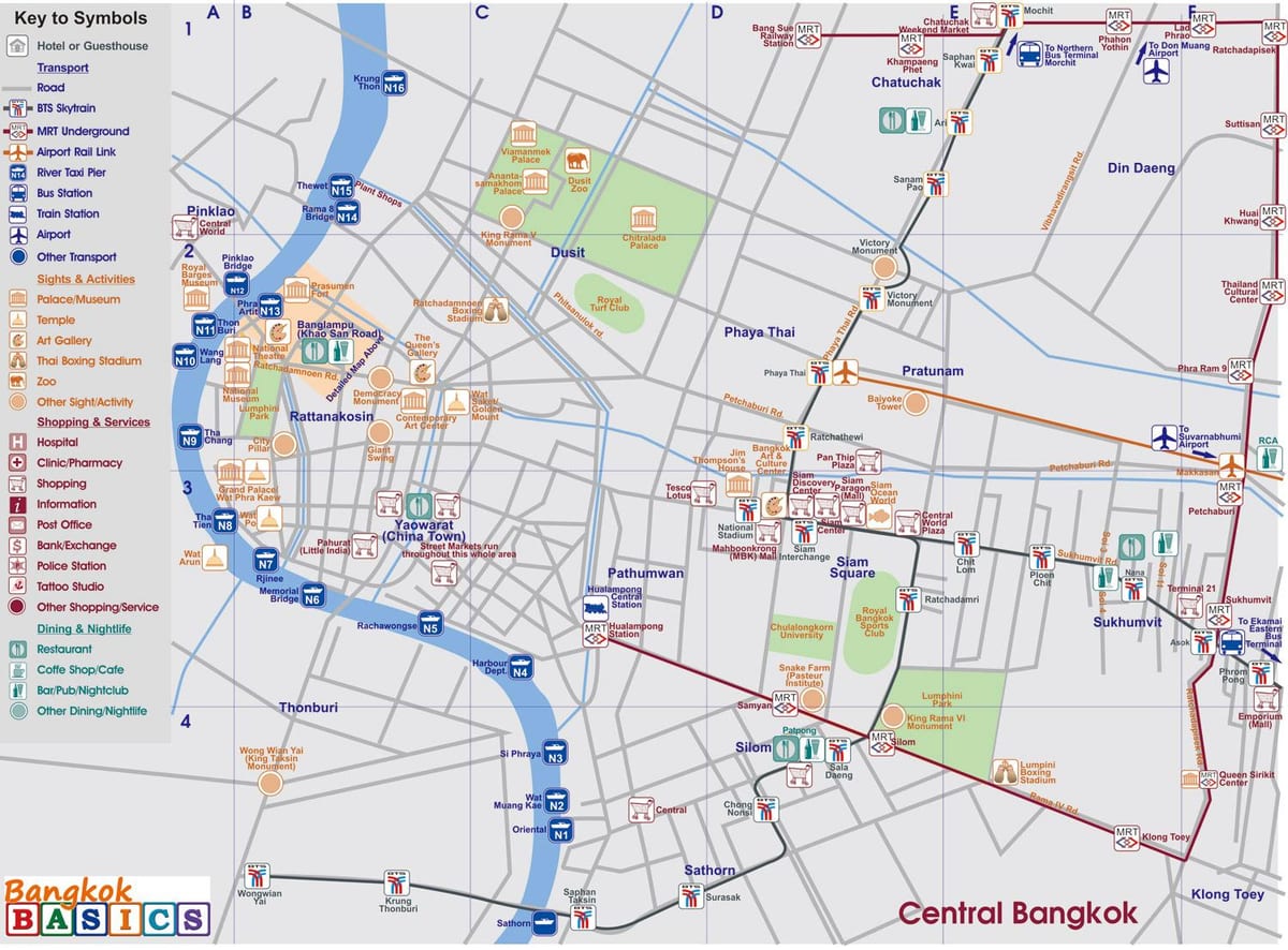 মানচিত্র কেন্দ্রীয় ব্যাংককে