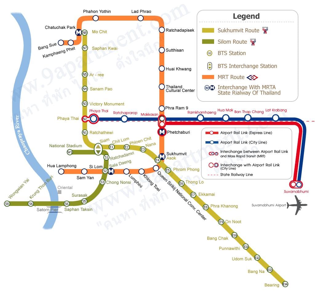ব্যাংকক skytrain রুট ম্যাপ