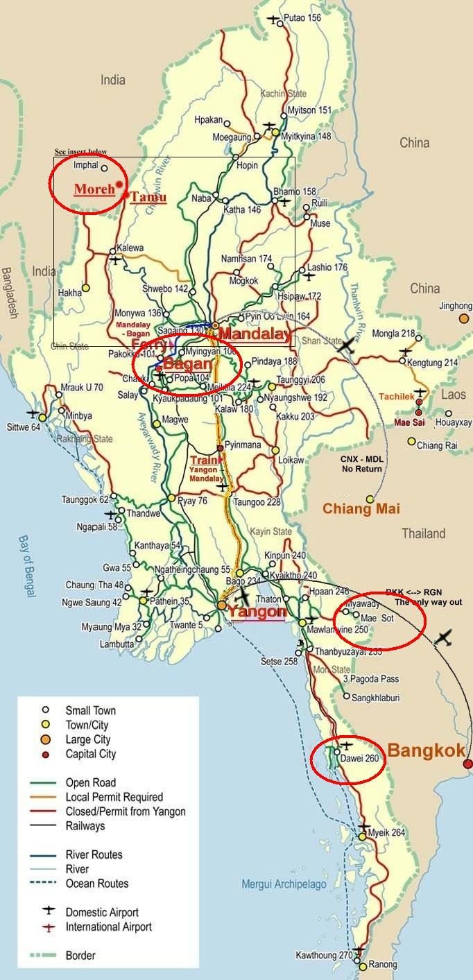 মানচিত্র ব্যাংকক হাইওয়ে