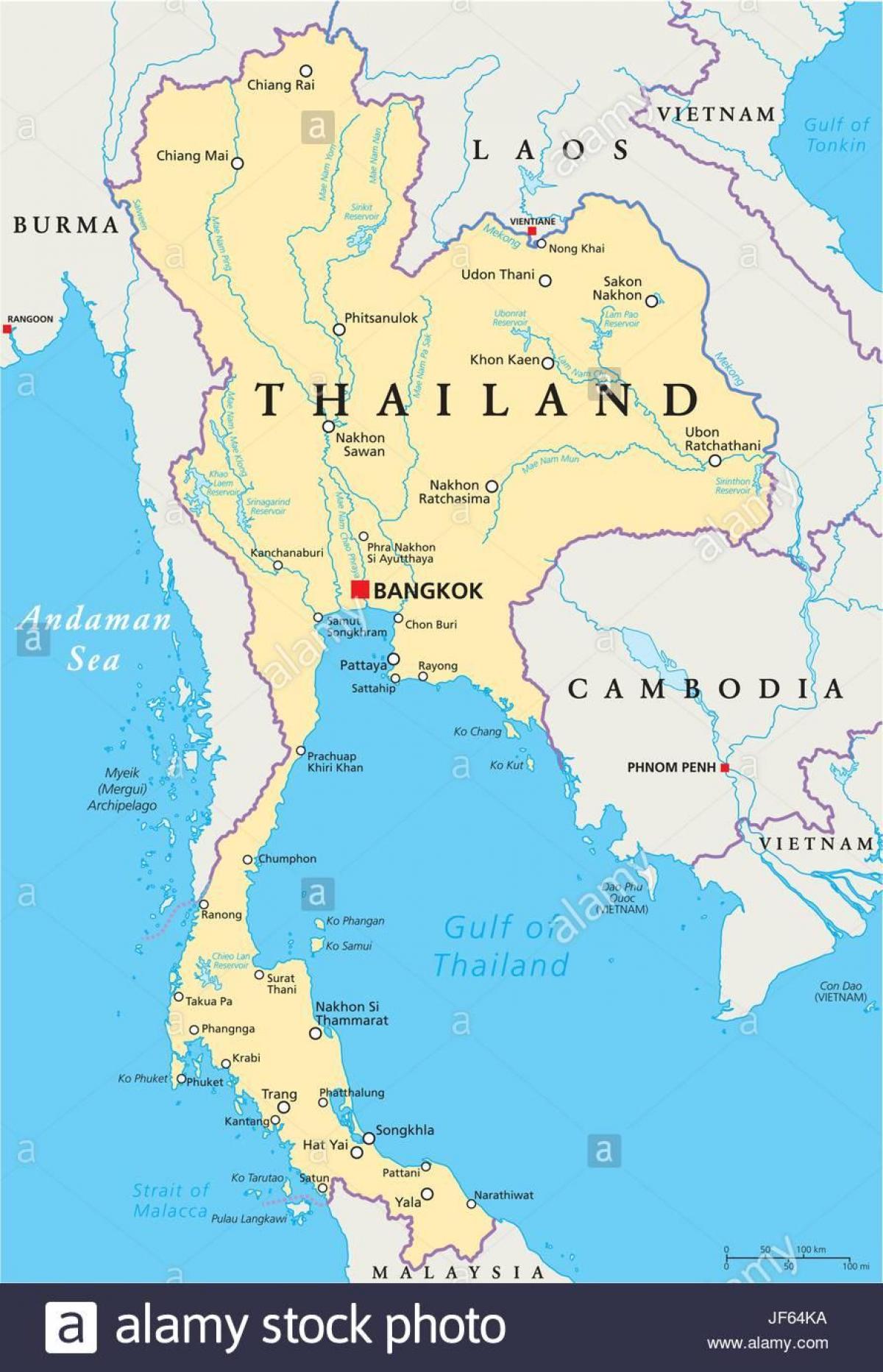 ব্যাংকক, থাইল্যান্ড বিশ্বের মানচিত্র