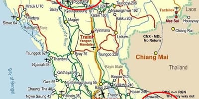মানচিত্র ব্যাংকক হাইওয়ে