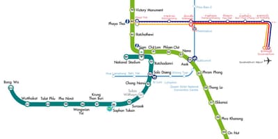 ব্যাংকক এয়ারপোর্ট skytrain মানচিত্র
